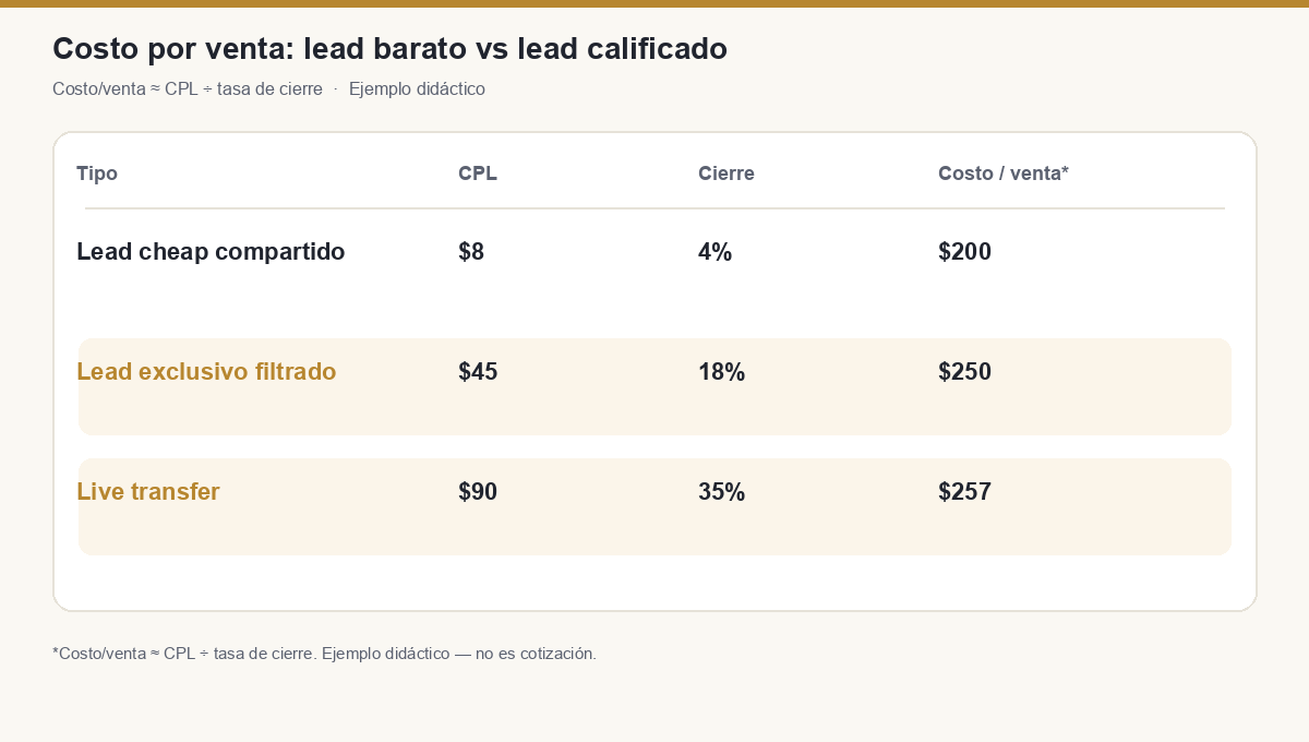 Costo por venta comparativo