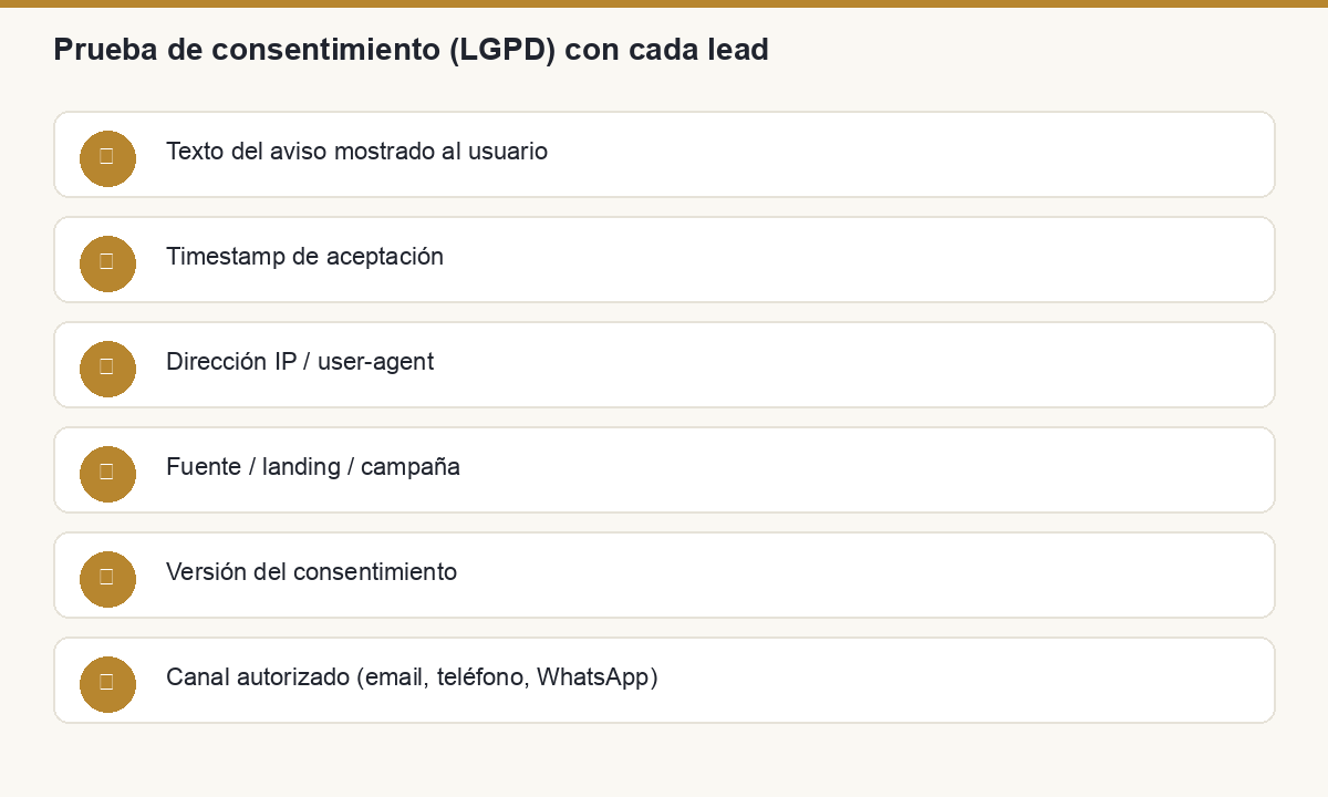 Checklist LGPD del lead